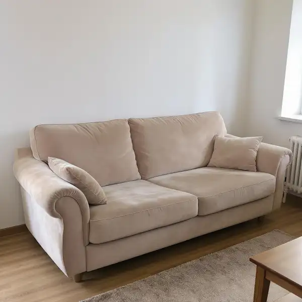 Чистка велюрового дивана в квартире - после уборки